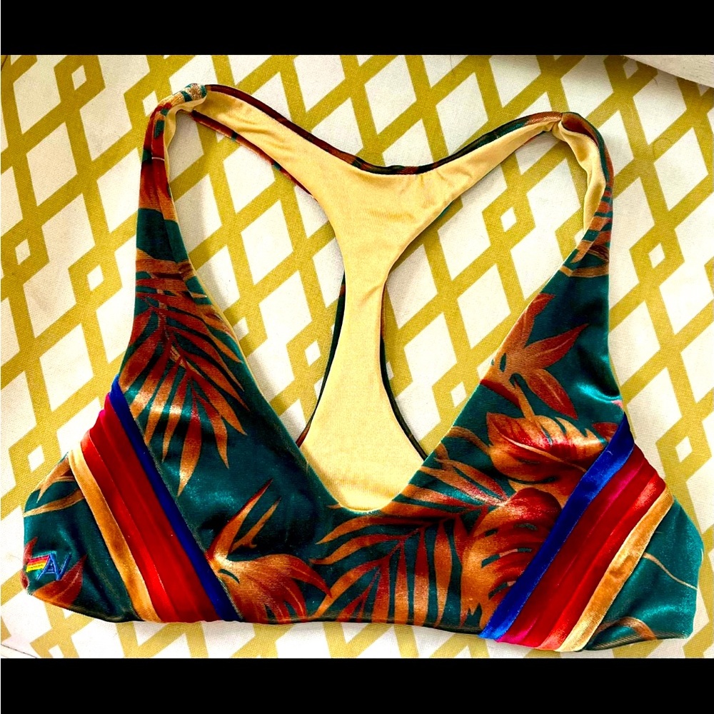 Velvet racer back bikini top. Perfect for in or out of the water! Size large.